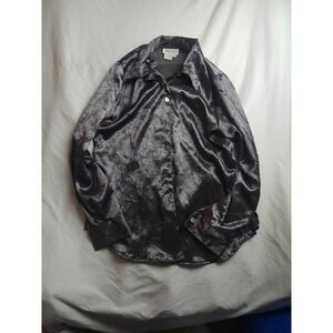 TESS Shirt Top Womens Small Purple Textured Button‎ Up Long Sleeve Career Office